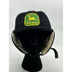 Vtg 80s JOHN DEERE Corduroy Patch Hat USA Louisville Snap Back New Old Stock